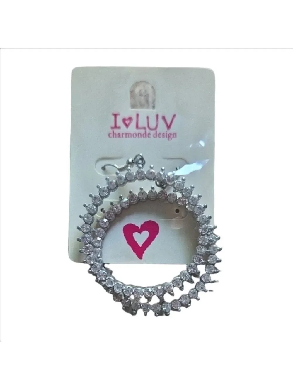 Crystal Hoop Earrings Silver